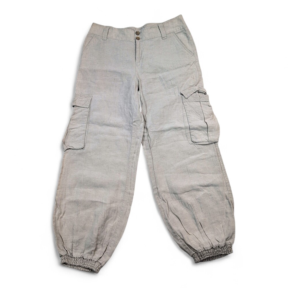 Saks Fifth Avenue Linen-Blend Cargo Pants‎ Size M